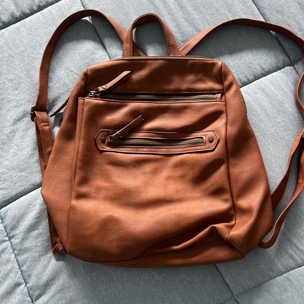 Leather backpack leather hand bag